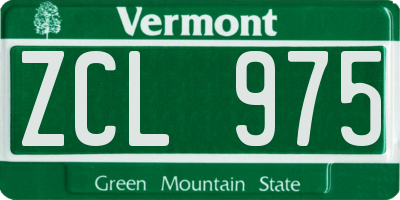 VT license plate ZCL975