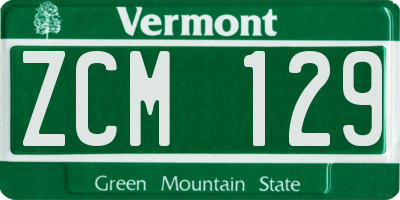 VT license plate ZCM129