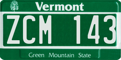 VT license plate ZCM143