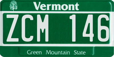 VT license plate ZCM146