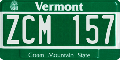 VT license plate ZCM157