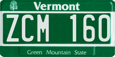 VT license plate ZCM160