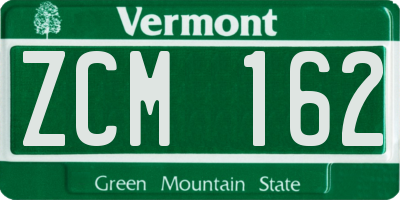 VT license plate ZCM162