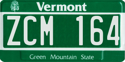 VT license plate ZCM164