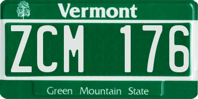 VT license plate ZCM176