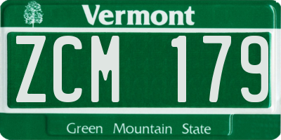 VT license plate ZCM179