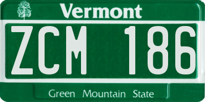 VT license plate ZCM186