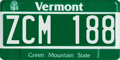 VT license plate ZCM188