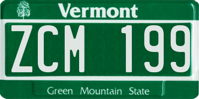 VT license plate ZCM199