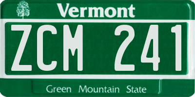 VT license plate ZCM241