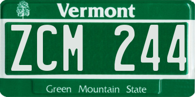 VT license plate ZCM244