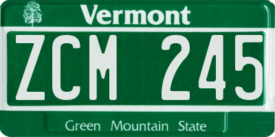 VT license plate ZCM245