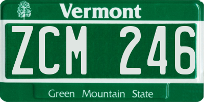 VT license plate ZCM246