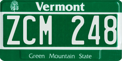 VT license plate ZCM248
