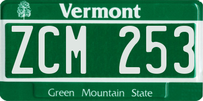 VT license plate ZCM253