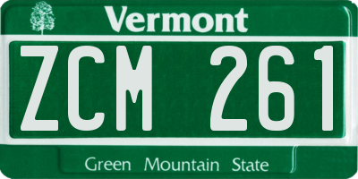 VT license plate ZCM261
