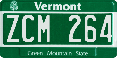 VT license plate ZCM264