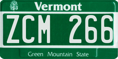 VT license plate ZCM266
