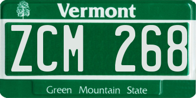 VT license plate ZCM268