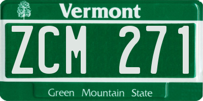 VT license plate ZCM271
