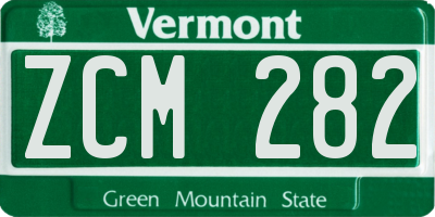 VT license plate ZCM282
