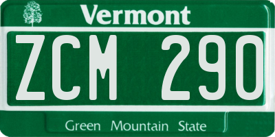 VT license plate ZCM290