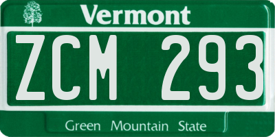 VT license plate ZCM293
