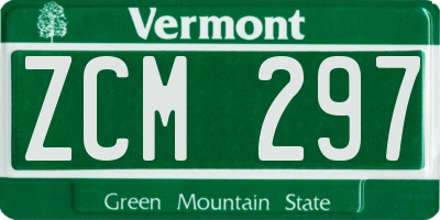 VT license plate ZCM297