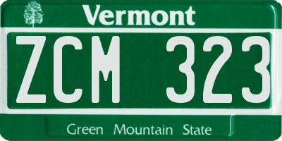 VT license plate ZCM323