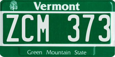 VT license plate ZCM373