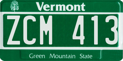 VT license plate ZCM413