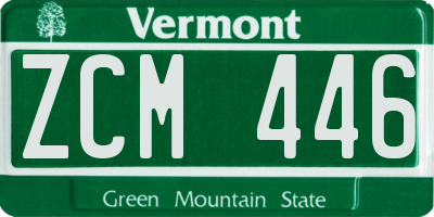VT license plate ZCM446