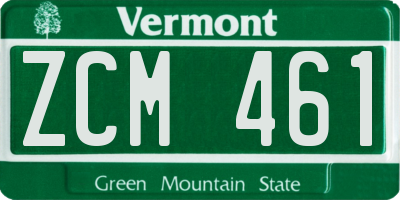 VT license plate ZCM461