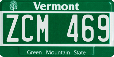 VT license plate ZCM469