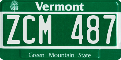 VT license plate ZCM487