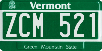 VT license plate ZCM521