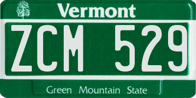VT license plate ZCM529
