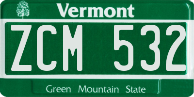 VT license plate ZCM532