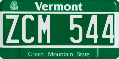 VT license plate ZCM544