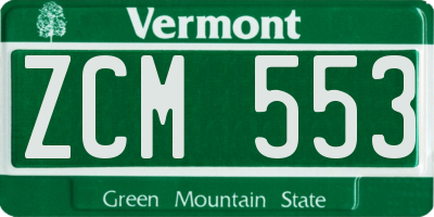 VT license plate ZCM553