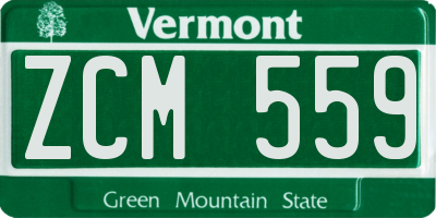 VT license plate ZCM559