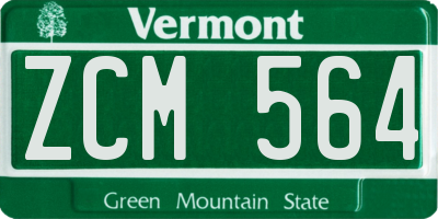 VT license plate ZCM564