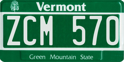 VT license plate ZCM570