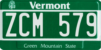 VT license plate ZCM579