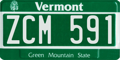 VT license plate ZCM591