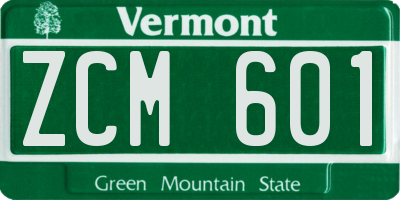 VT license plate ZCM601