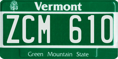VT license plate ZCM610