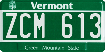 VT license plate ZCM613