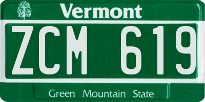 VT license plate ZCM619