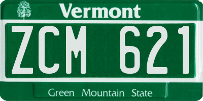VT license plate ZCM621